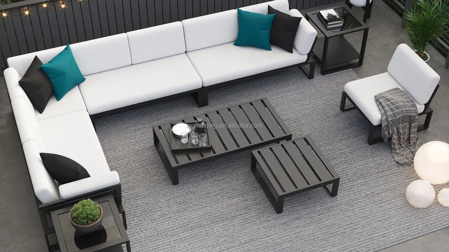 European design aluminum frame outdoor coffee table Patio Furniture coffee tables
