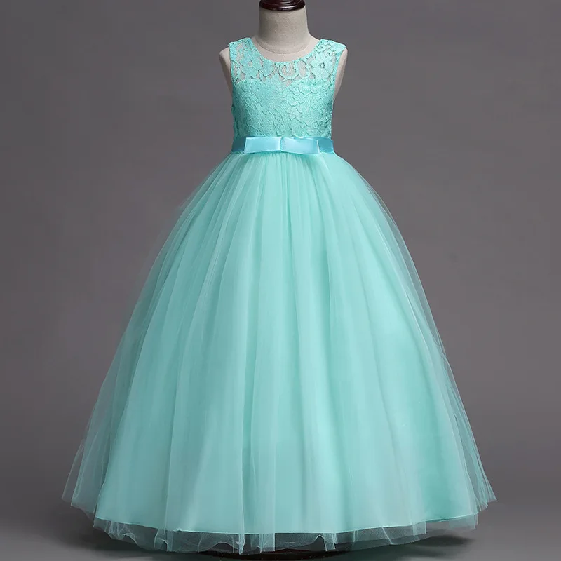 4-15 Years Kids Dress Flower Long Lace Elegant Teenagers Ball Gowns Dresses Girl Party Evening Bridesmaid Princess Clothing 3