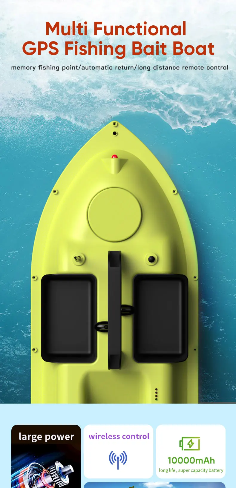 Factory D18b 16 Anchor Points 3 Hoppers Auto Pilot Rc Electric Fishing