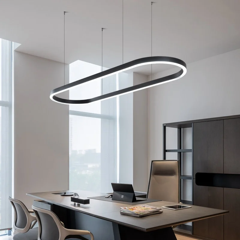 High-End maßgeschneiderte moderne, schlichte LED-Leuchte aus Aluminium und PMMA, 4000 K, luxuriöse Bar-, Büro-, Einkaufszentrum- und Gewerbe-Billard-Kronleuchter