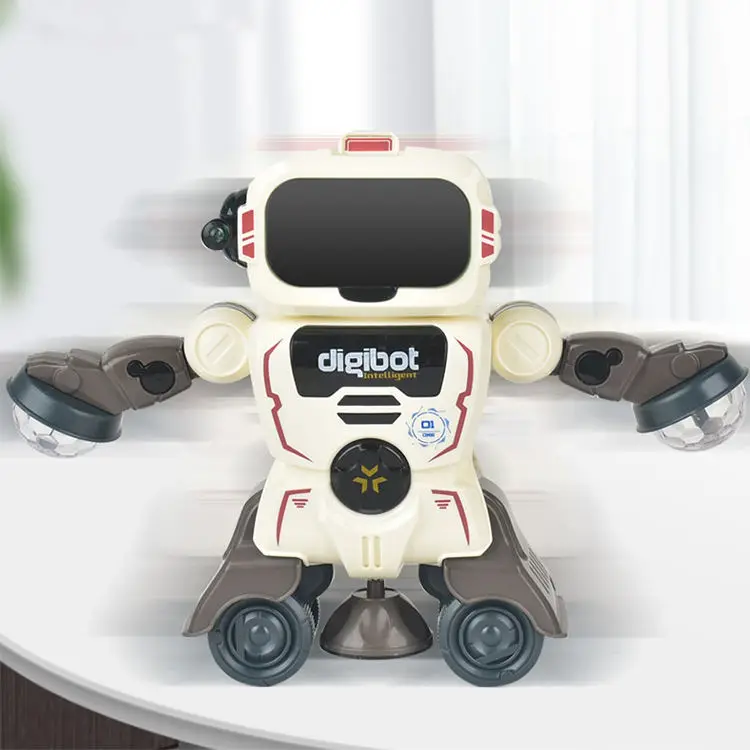 2024 New Fun Children's Early Education Electric Rotating Robot Flipping  Dance Singing Light Music Robot Toy