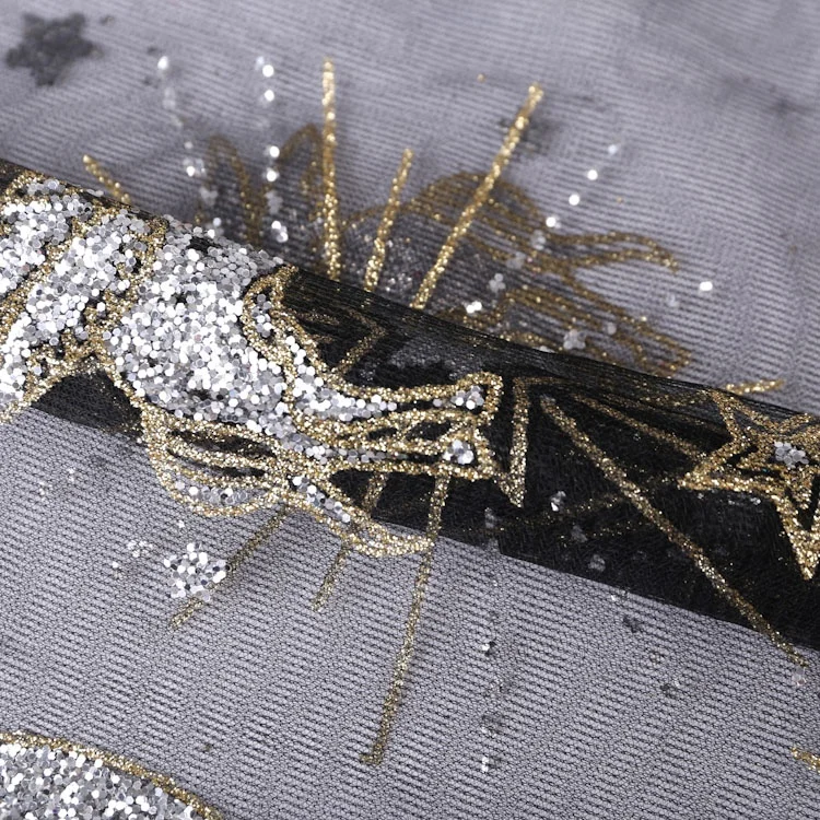 Блестящий дизайн Moon Stars Unicorn Печатный тюль сетчатая ткань для рождественского платья/юбки