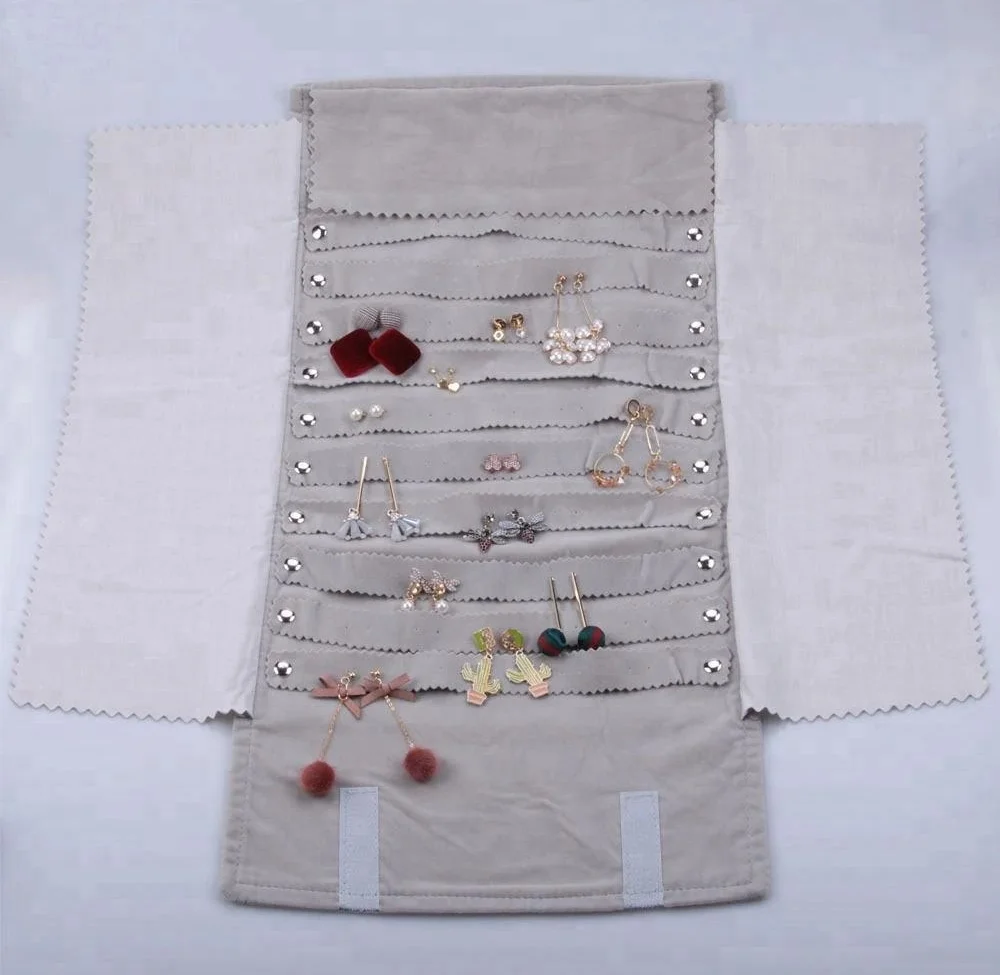 Roll-Up Jewelry Travel Organizer Bag – Earrings, Necklaces & Accessories Case With Cloth Storage