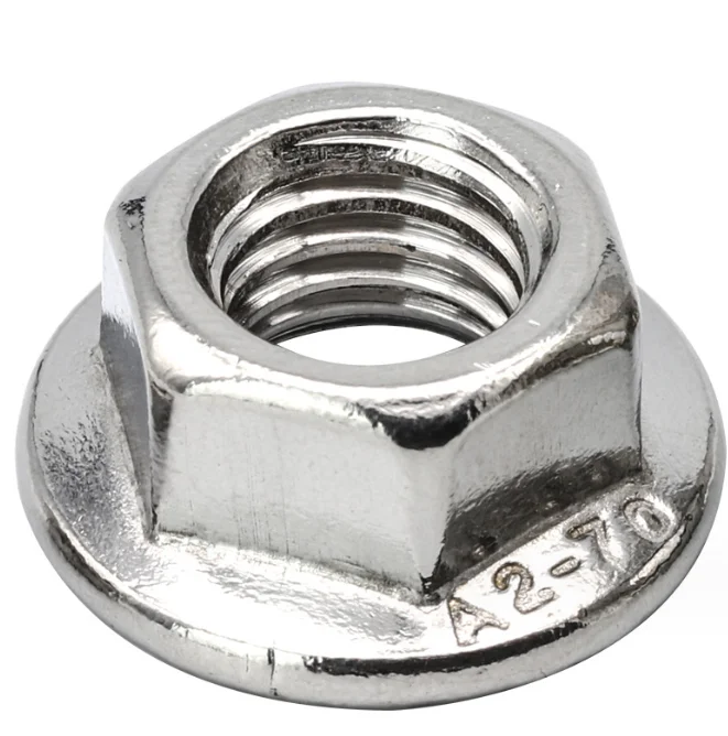 304 Stainless Steel Flange Nut 201Tooth locking 316 non-slip hexagonal flange nuts