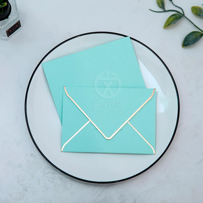 Конверт с позолоченными краями чехол для кредитных карт креативный перламутровый бумажный пригласительный позолоченный