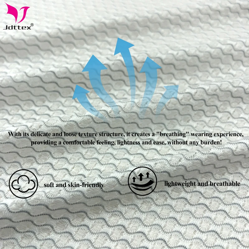 Lightweight Mesh Textured Quick Dry 4 Way Stretch Knitted Polyester Spandex Gym Fabric for Sports Shirt supplier