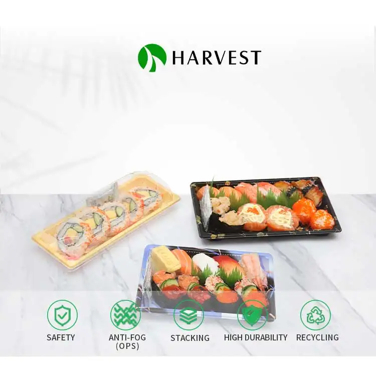 Harvest HP-01 Small Disposable Plastic Sushi Containers