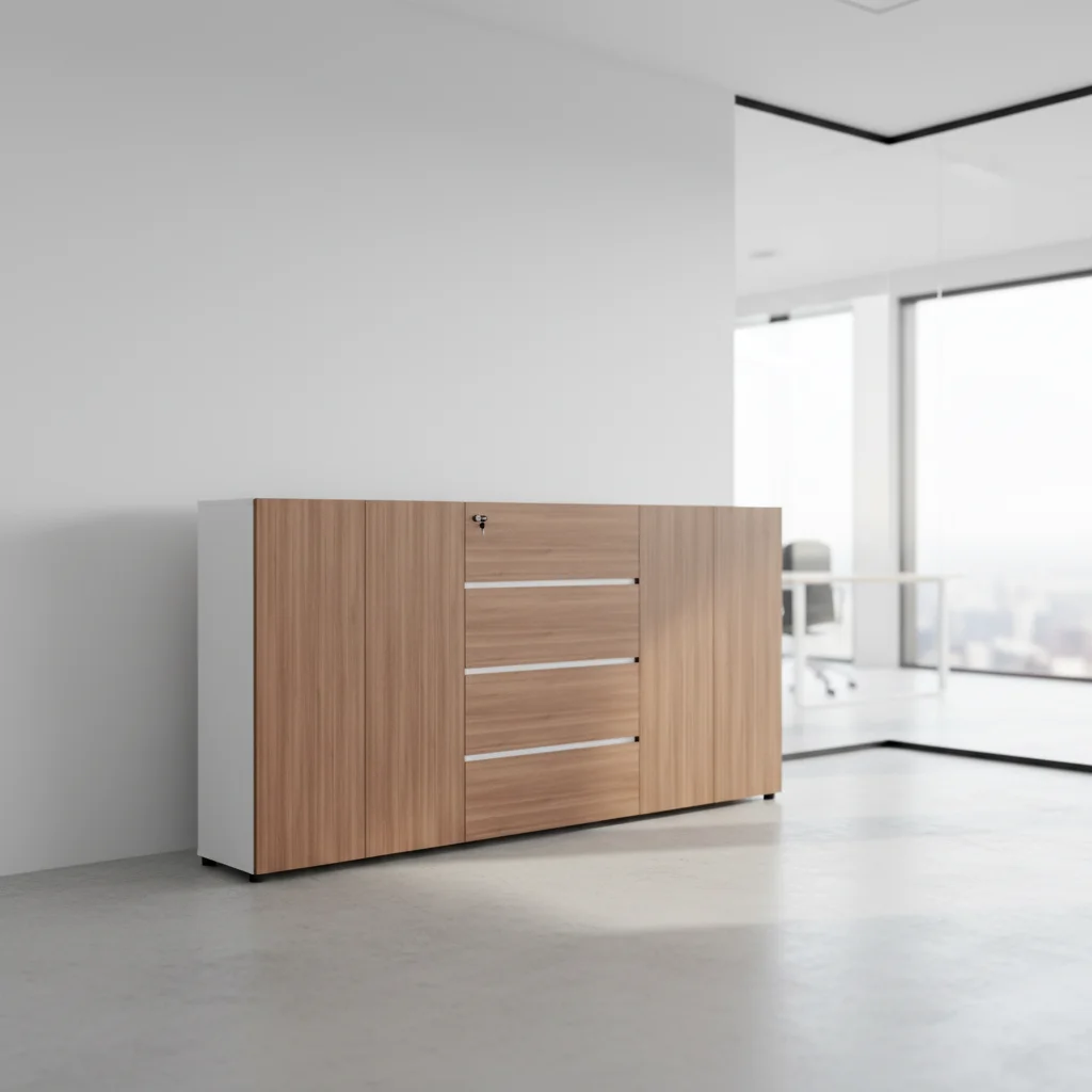 Large Capacity Lockable Solid Wood Frame Professional Filing Cabinet for Home Office and Bedroom Modern Furniture 6