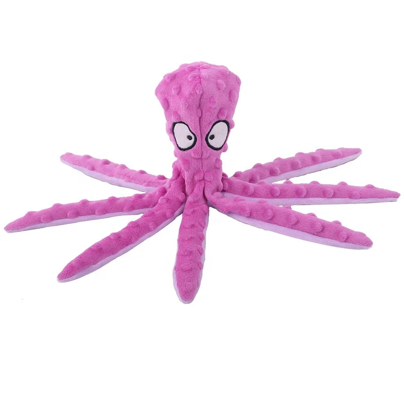 New Designed Plush Octopus Dog Toys Bite-resistant Squeak Chew Puppy ...