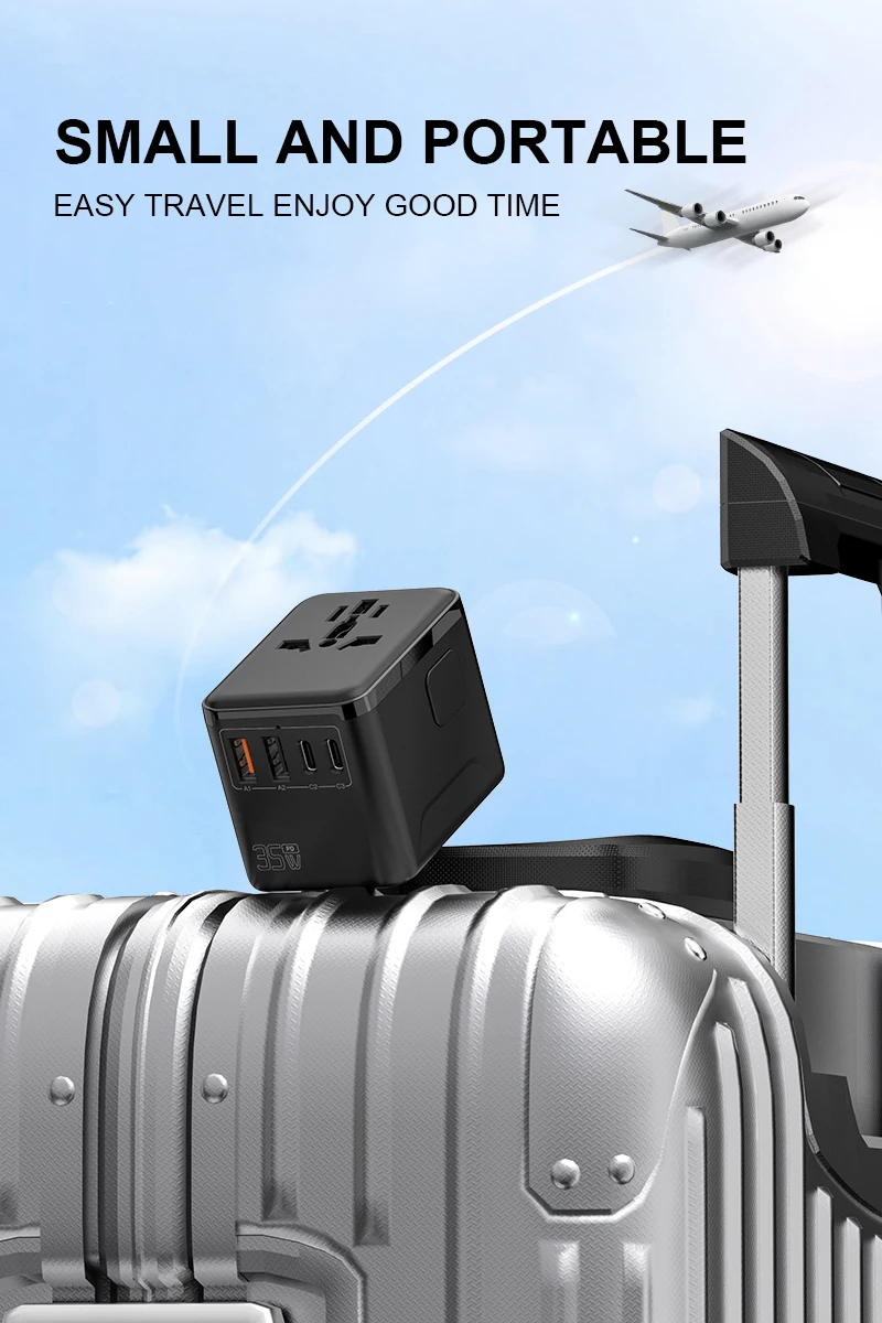 35w畅销书快速充电器通用旅行适配器电气多插座旅行插头适配器国际插头