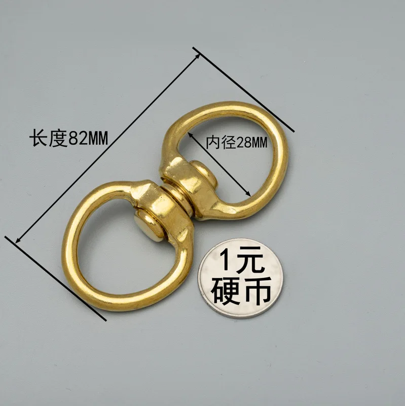 BT-B09 20mm Handbag Accessories Solid Brass Buckle Double Eye Swivel Rings