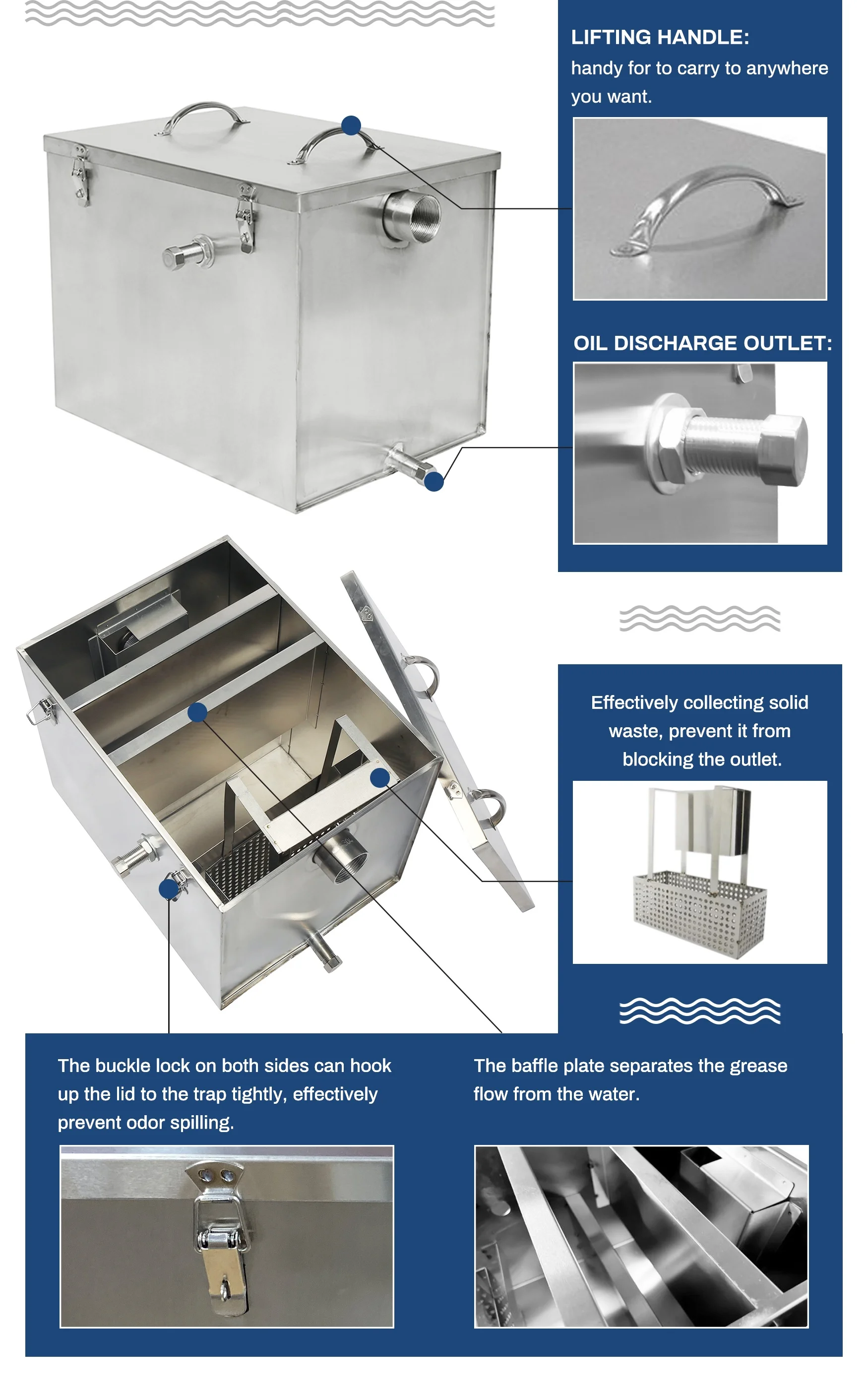 Commercial Kitchen Grease Trap Stainless Steel Grease Trap Grease Oil   H6b303d8419d54948aa4d4962213c0f89i 