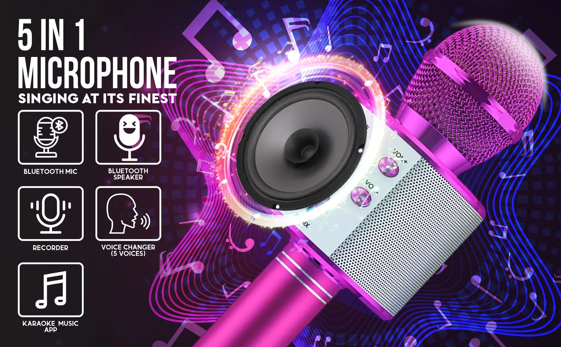 Kids Karaoke Microphone With Bluetooth Speaker Perfect For Parties,Ktv