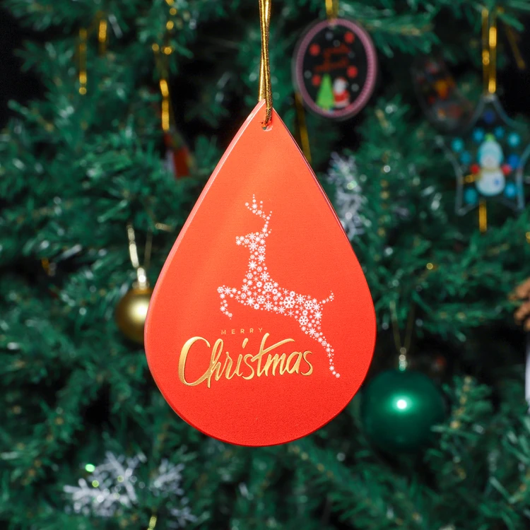 product factory wholesale cheaper glass pendant uv printing custom merry christmas ornament gifts christmas decoration supplier-37