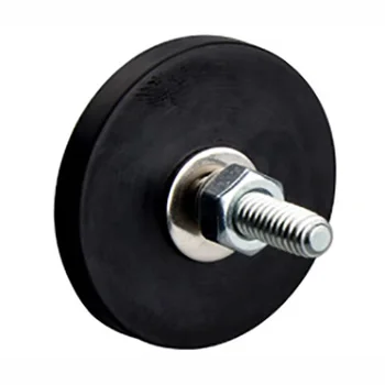 Performance Neodymium Ndfeb Magnet Pot Rubber Coated Pot Magnet with External Threaded