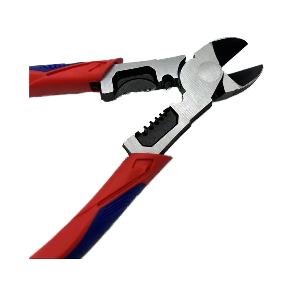 Industrial Grade DIY Crimping Pliers Serrated Jaw Plastic Molded Handle Wire Stripper Cutting Multi-Functional-OEM Customizable