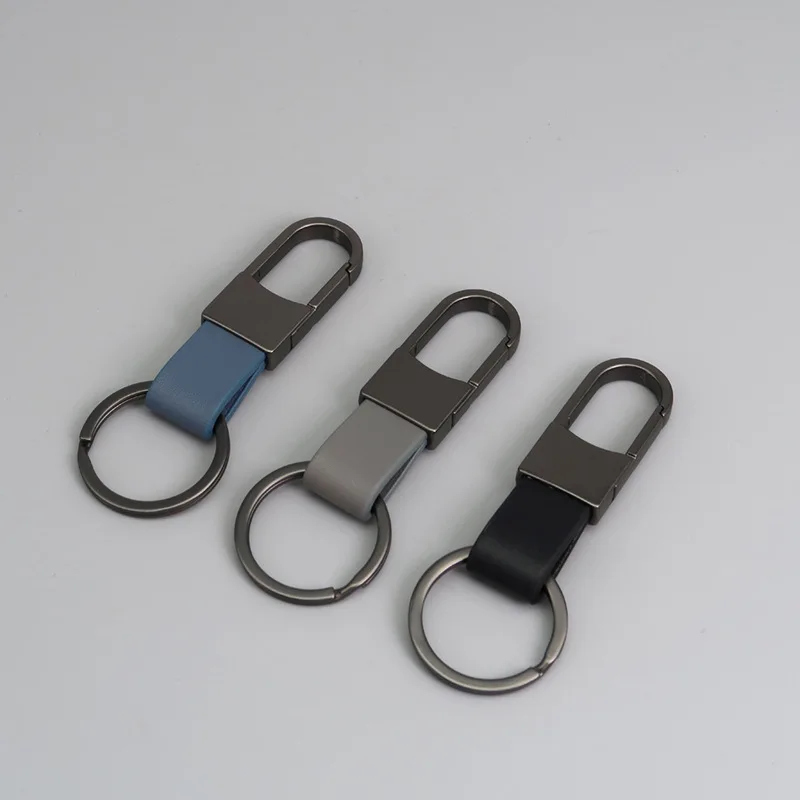Leather Car Key Holder And Organizer Pouch With Metal Ring_voghion.com