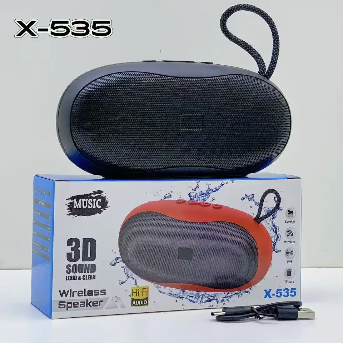 X-535 Wireless BT Portable Stereo Bass Speakers with FM Radio
