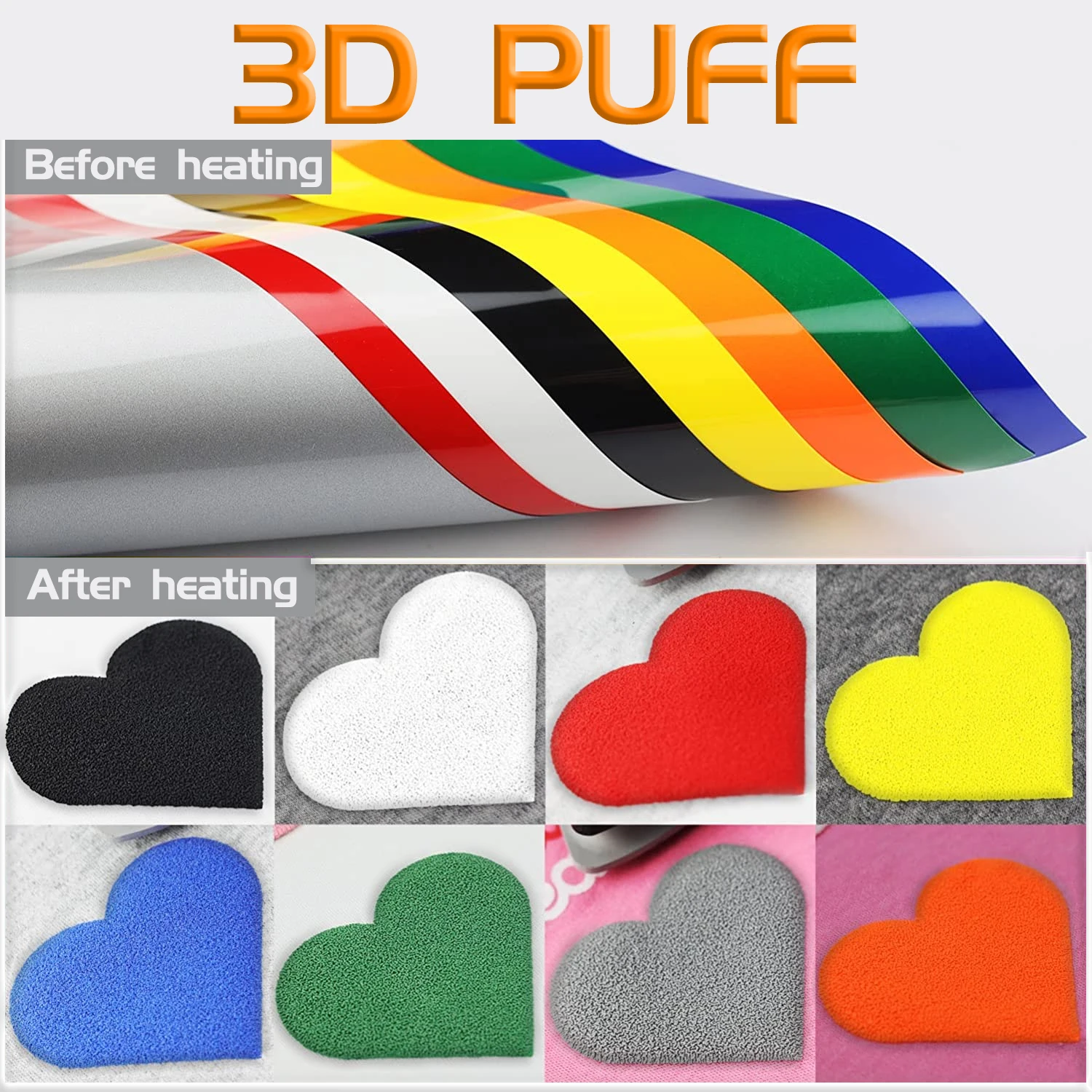 3d Puff Sleeve Heat Transfer Vinyl Sheet Foam Htv Press Film Puff Vinyl  Ironing Vinyl Diy T Shirt C