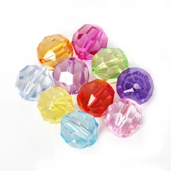 4MM-20MM Colorful Plastic Transparent Clear Faceted Beads Acrylic Crystal Beads For DIY Making Bag