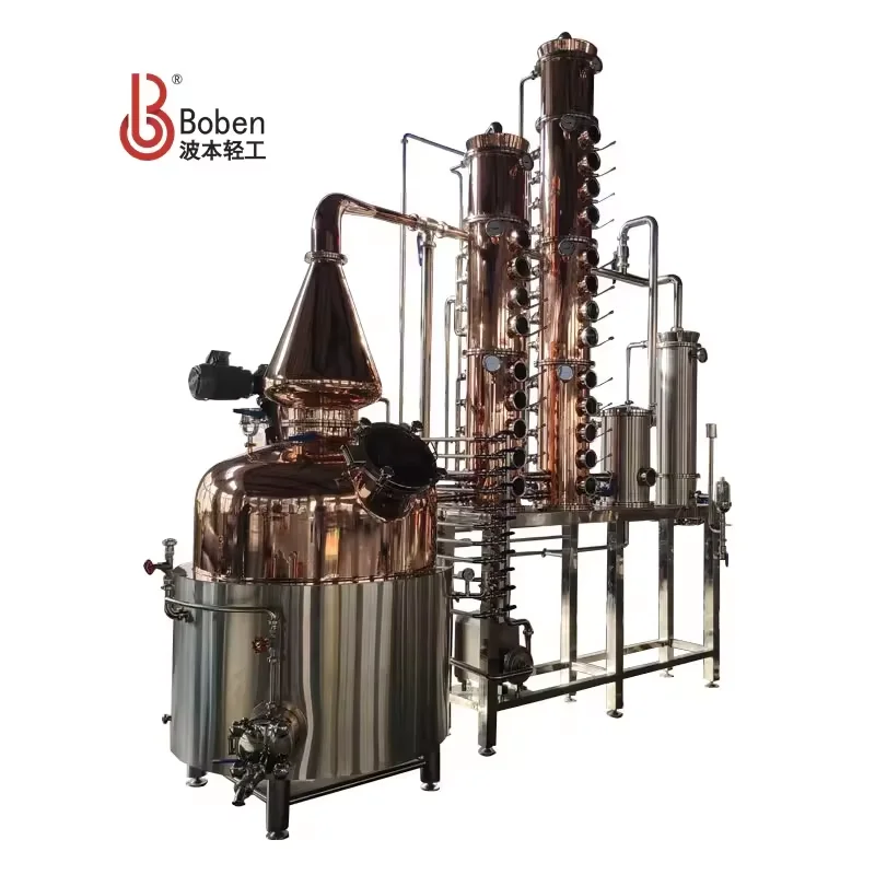 Boben 1000L Multifunctional Copper Pot Distillery Equipment Customized Double Column for Vodka Gin Whisky Pump Core Component