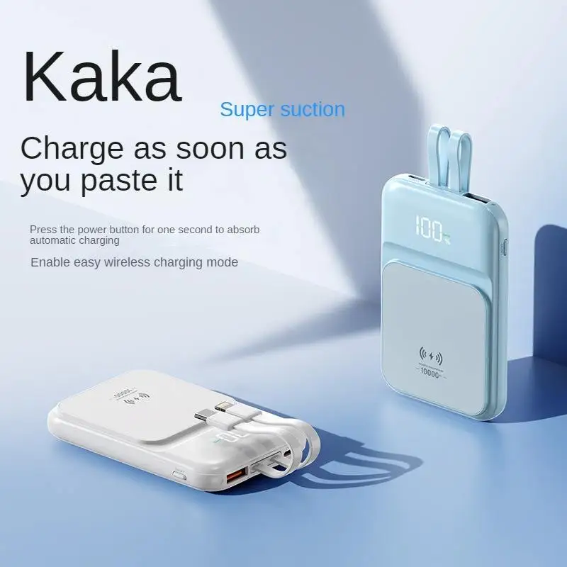 The New Mini 10000 Mah Hour Comes with a Wired Digital Display Magnetic Wireless Charging Outdoor Mobile Phone Charger