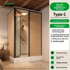 WoodHouse 1,3x1,0 C Struttura Nera Jazz Bianco Apertura a Sinistra Doccia