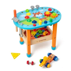 Multi-functional Wooden Versatile Screw Nut Assembly Tool Table Repair Tool Box Educational Learning Toys for Kids Boys & Girls