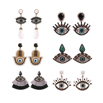 2020 New Arrivals Many Designs Aretes Evil Eyes Earrings Jewelry Tassel Earrings For Women