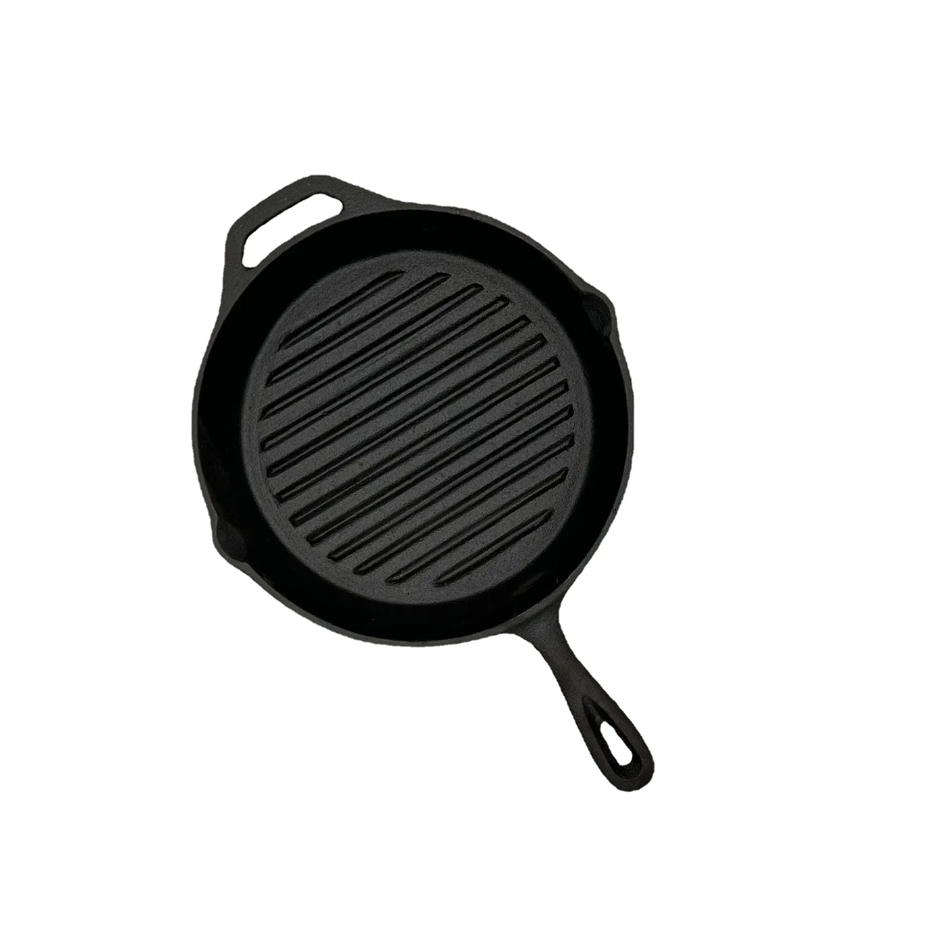 35cm Thick Cast Iron Frying Pan Flat Pancake Griddle Non-Stick Bbq