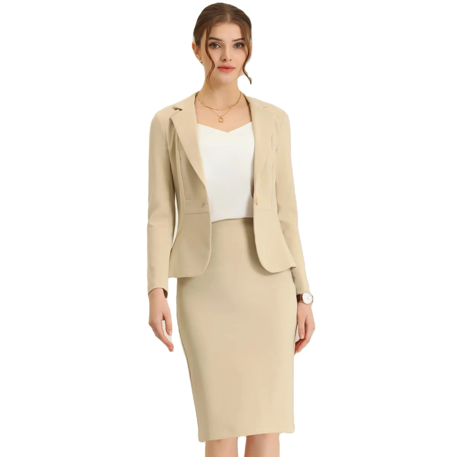 Zakelijk pak sets voor vrouwen 2-delige outfits formele potloodrok
