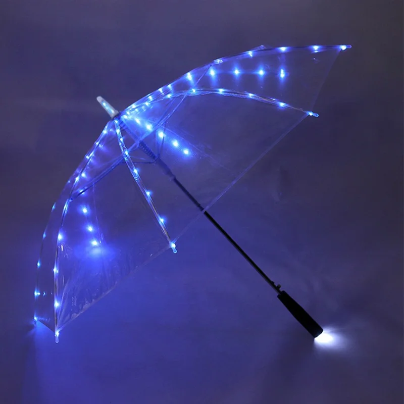 High Quality Colorful Luminous Umbrella Led Lighting Bubble Dome  Oversized Transparent Custom clear Umbrella