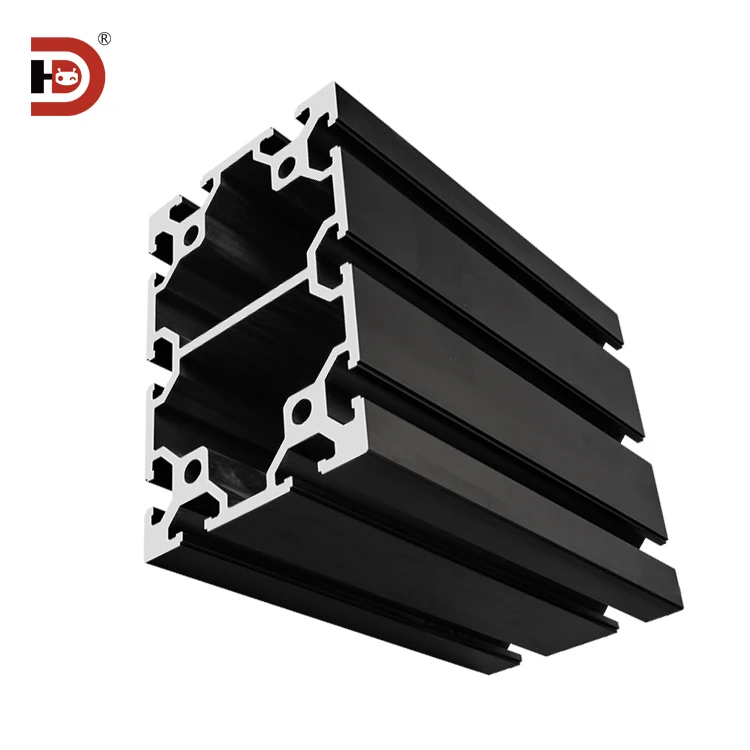 product 80120 black extruded aluminum profile 80  120 square tube frame heavy duty industrial aluminum alloy profile-4