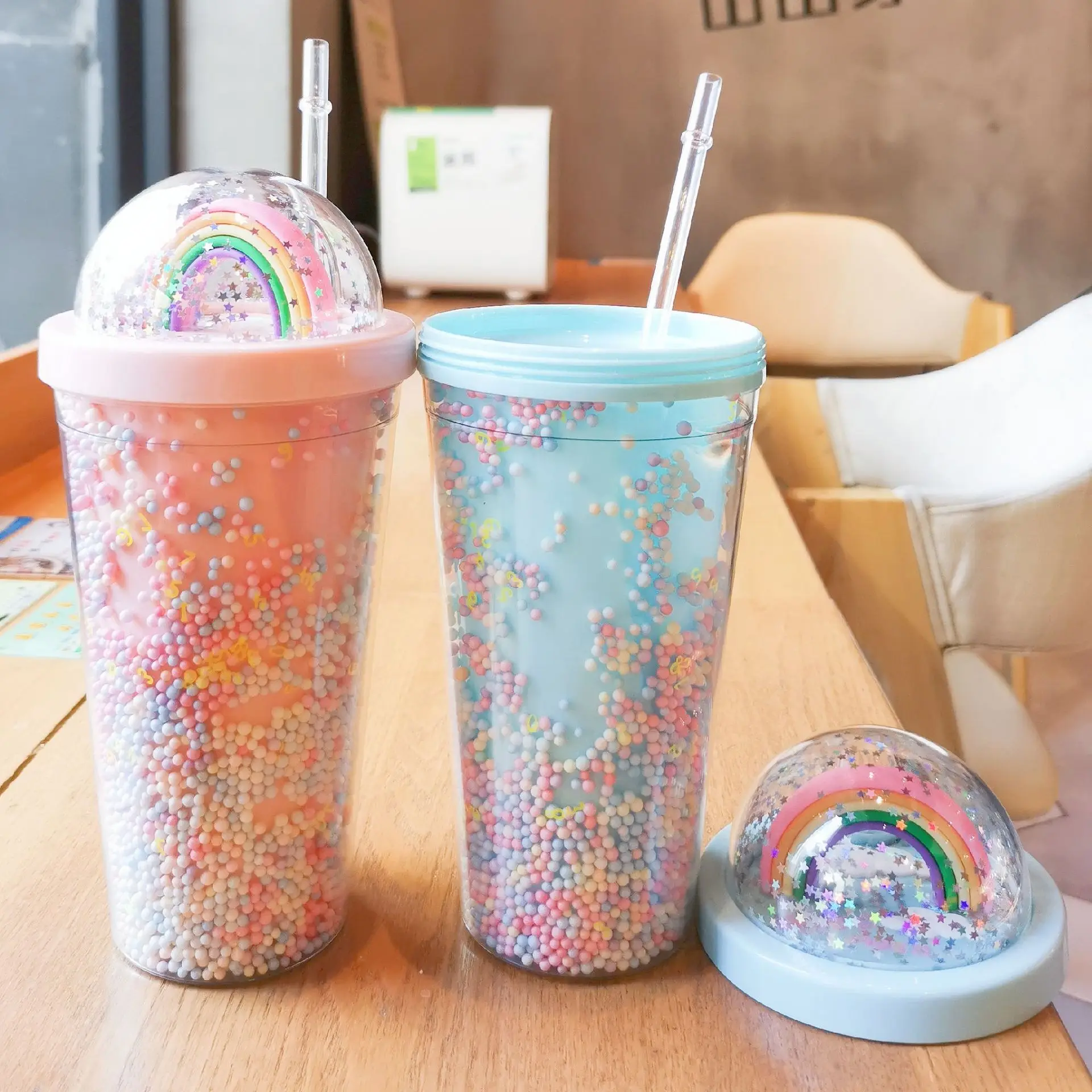 New Plastic Double Wall Glitter Tumbler with Straw Cute Kawaii Dinosaur Toy Drinking  Cup with Double Lids Dolls - China Plastic Cup and Reusable Travel Cup  price