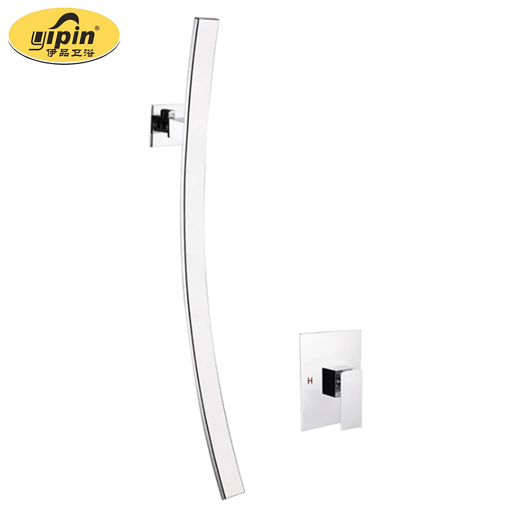 Hot Sale Concealed in Wall Basin Mixer Taps Bathroom Wall Mount Basin Waterfall Faucets Brass Carton Box Modern Contemporary