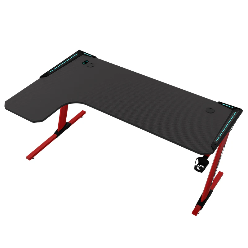 AOR ESPORTS Free Sample Table L Shaped Portable Internet Cafe Glass Stand Foldable Gaming Top Set Wall Computer Desk