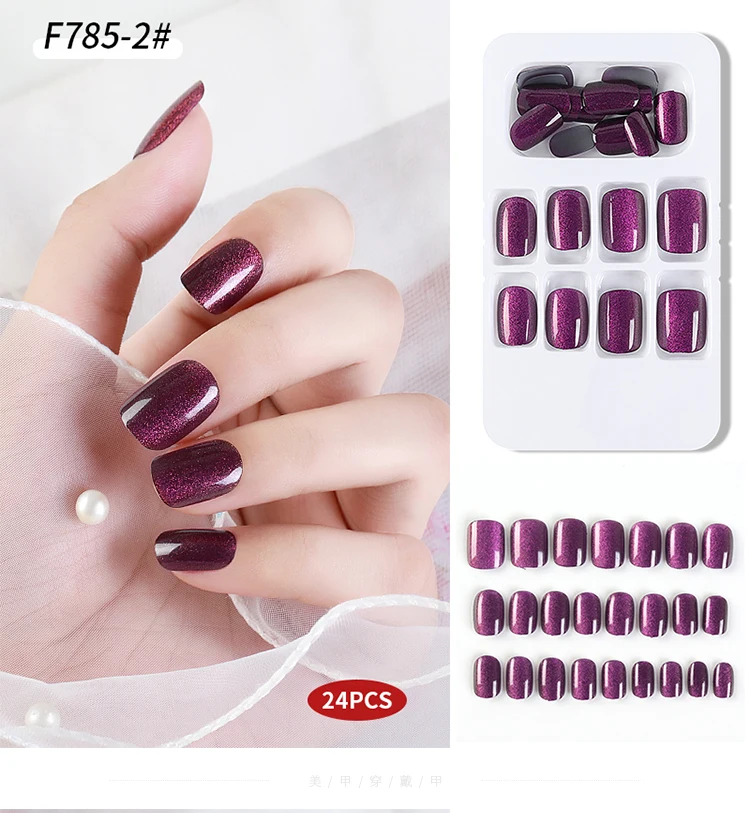 French Tips Full Cover Acrylic False Nail Wearing Nail Patch Wholesale ...
