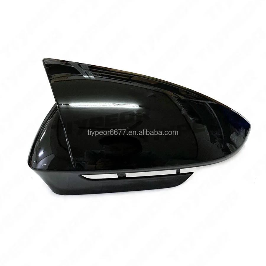 product tiypeor glossy black side rearview mirror cover trim for geely radar 6   auto exterior accessory with horn style-8