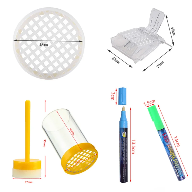 157 Pcs Beekeeping Tools Bee Tools Complete Queen Rearing Cell Cup Set Plastic Bee Queen Cage