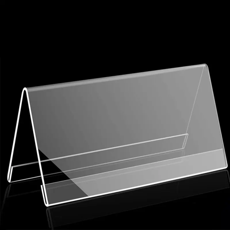 Factory Custom Acrylic Desk Nameplate Holder Table Tents Sign Stand for Table Display Clear Tent Cards Holder Name Plate Holder