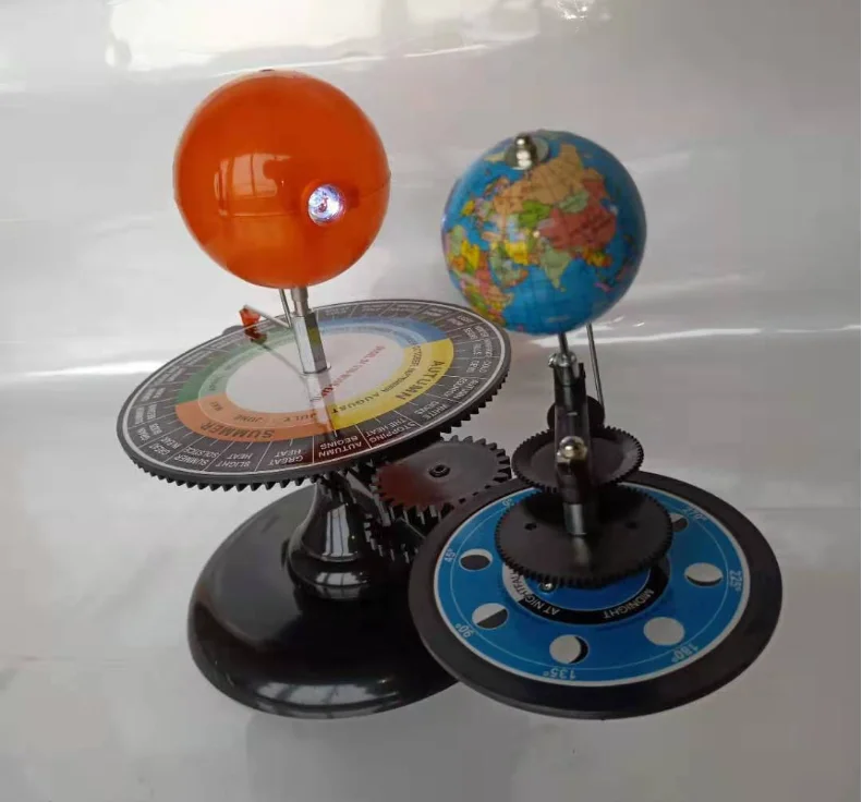 Three-sphere Sun Earth Moon Model Use Earth Sun Moon 3 Ball Movement Earth Motion Demonstration Model Solar System Globe