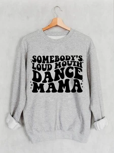 Mothers Day Custom MAMA Print Long Sleeve Casual Crew Neck Sweatshirt Women