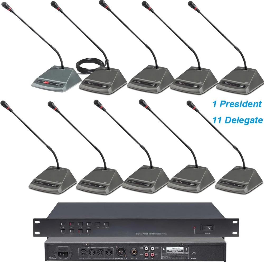 Micwl Audio Inc 12 Desktop Gooseneck Microphone Conference Wired System ...