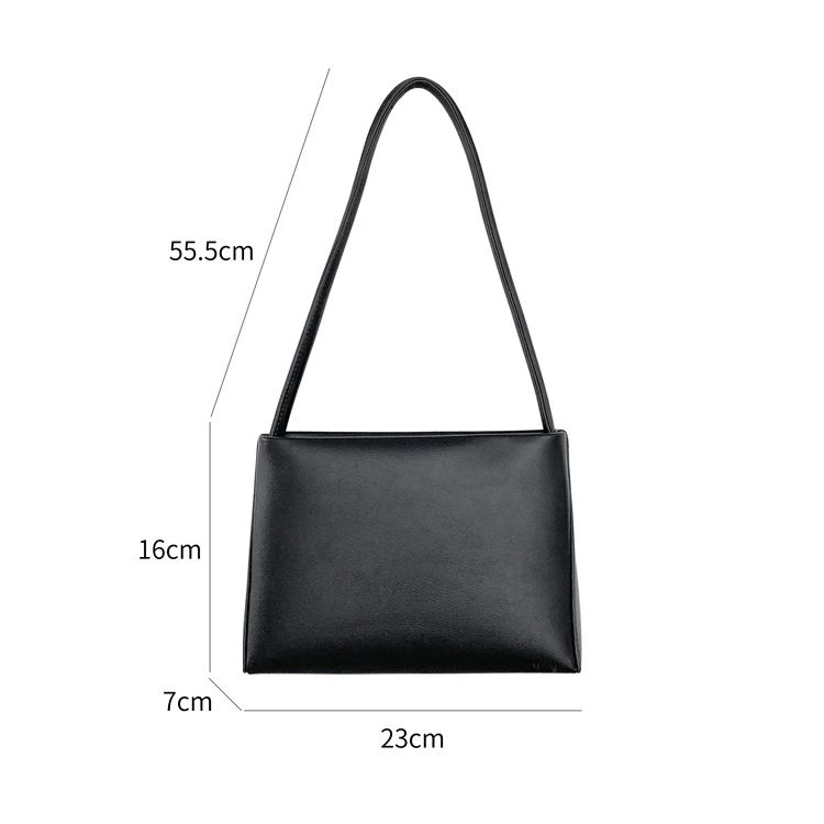 New Design Fashion Plain Pu Leather Shoulder Bag For Women Simple Cheap ...