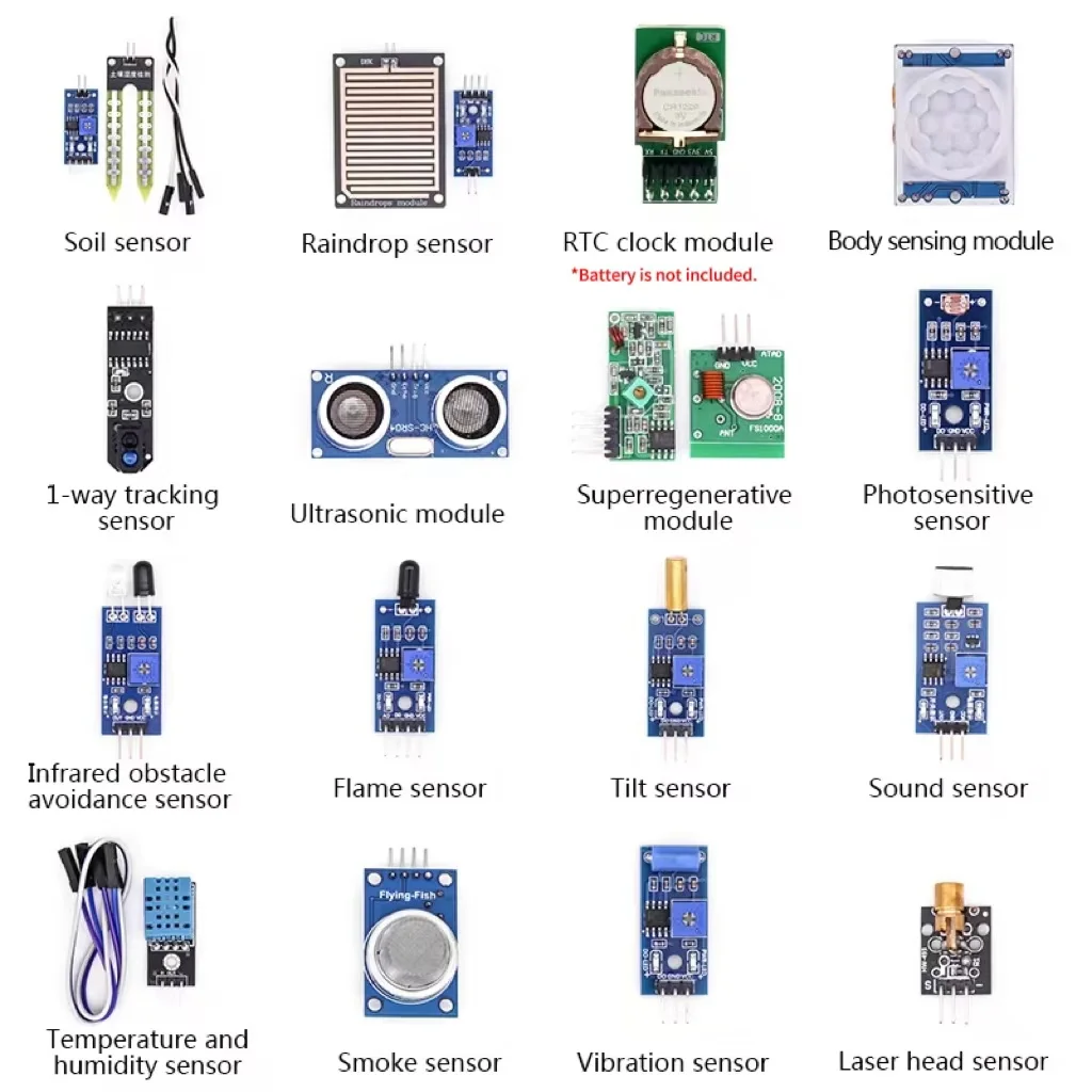 Sensor Kit For Raspberry Pi 16 Kinds of Sensor Kit - Ideal for Raspberry Pi & Arduino