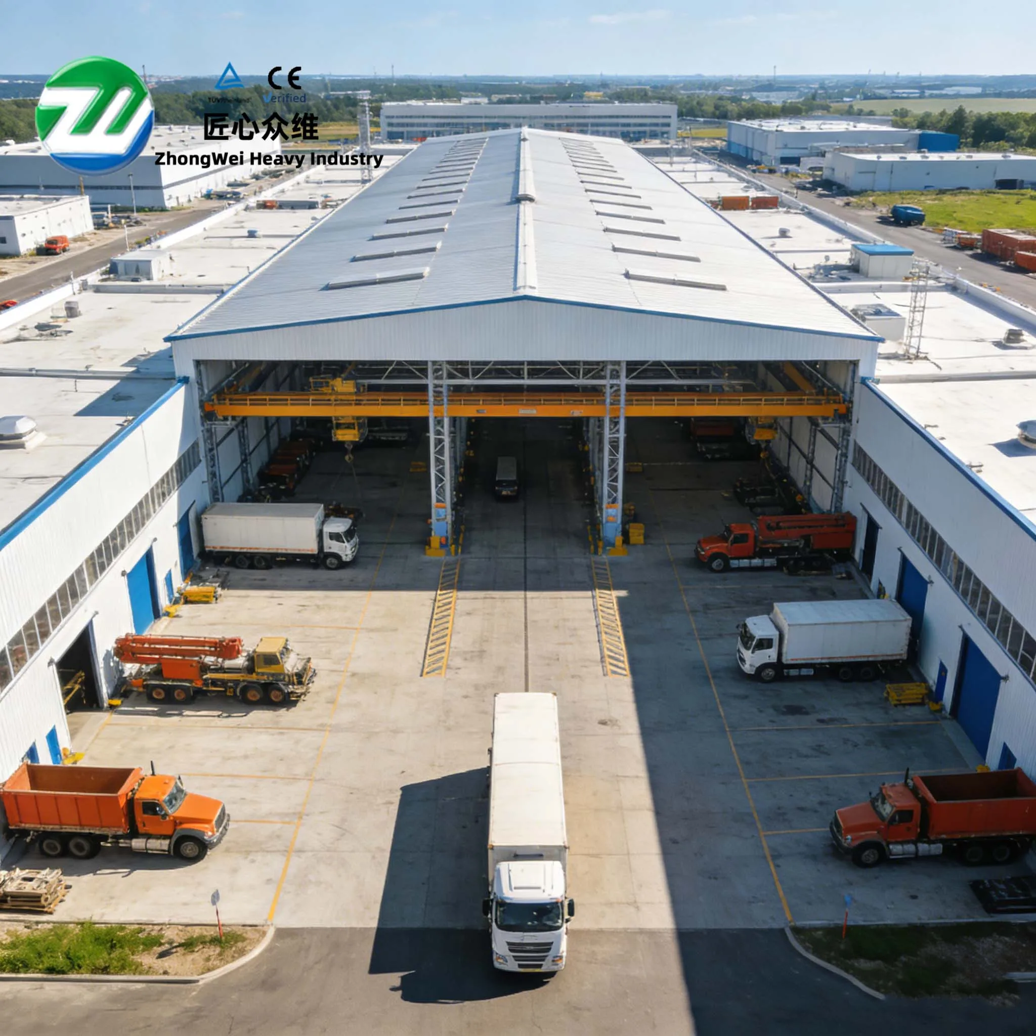 Prefabrikovaná budova – ocelová konstrukce skladu, prefabrikovaná dílna