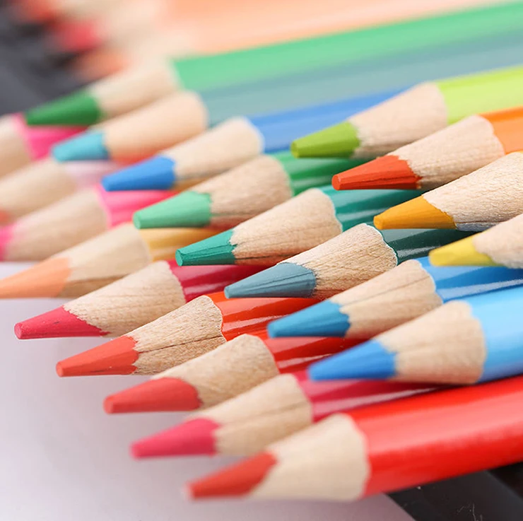 Заводские цветные карандаши 4 мм пастельные деревянные круглые Набор цветных карандашей для кожи лапы индивидуальные