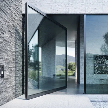 Modern villas save bathroom space, glass doors, shower pivot doors