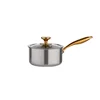 Olla para leche de titanio puro dorado de 18 cm