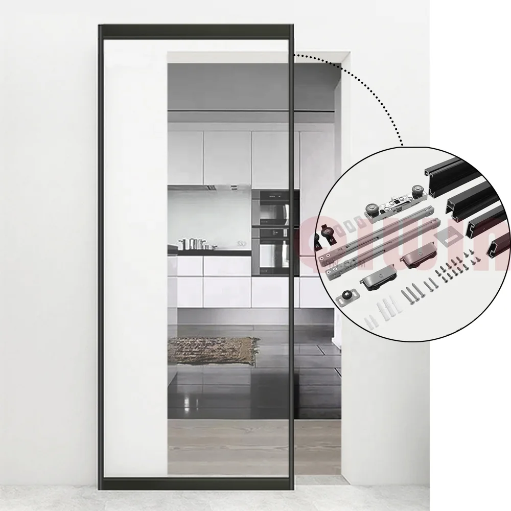 Ghost Door Hardware Kits Invisible Sliding Door System Glass Sliding Interior Door